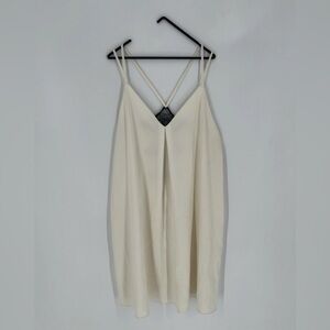 Alice + Olivia Silk Lace Detail Strappy Dainty Tank V Neck Slip Mini Dress